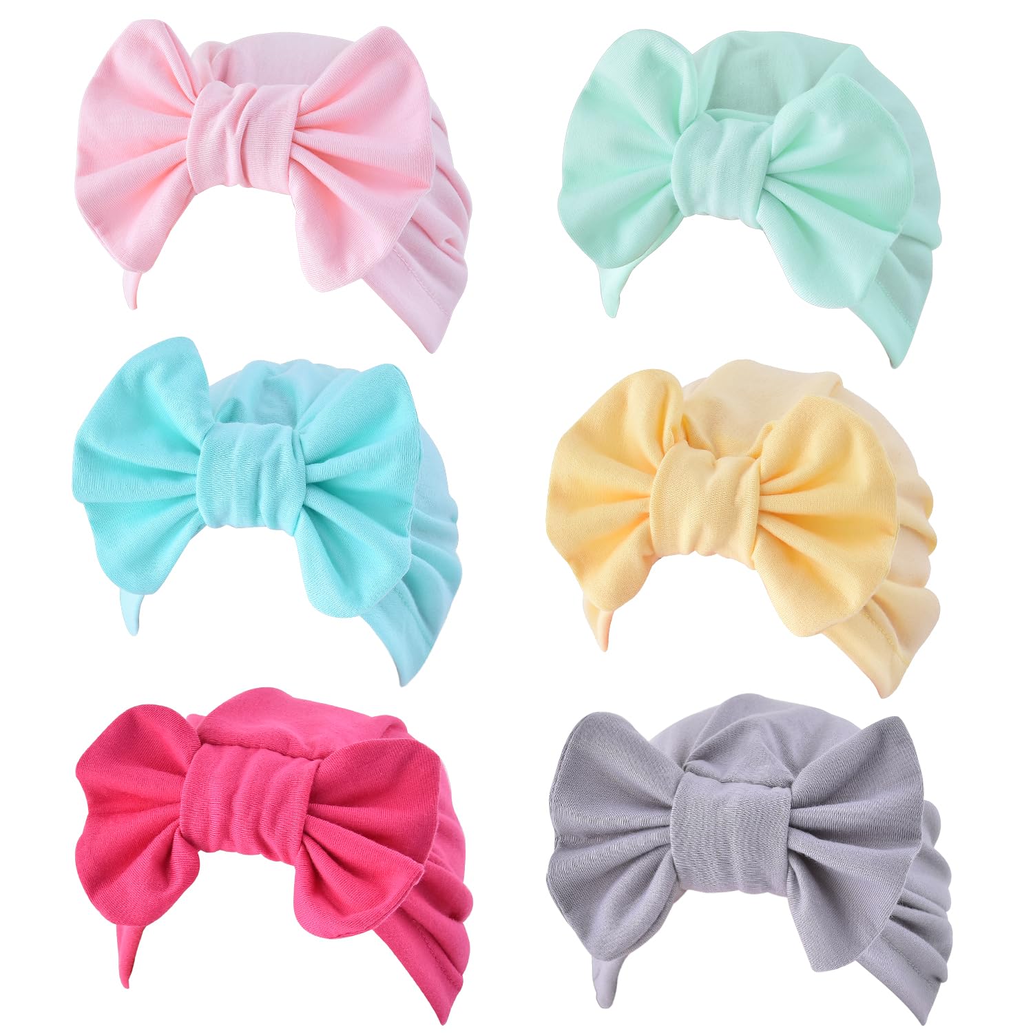 Wkjho Baby Turban Hat For Girl Boy 0-3 Years Old Infant Bow Head Wrap Soft Knotting Cap For Toddler Kids Babies