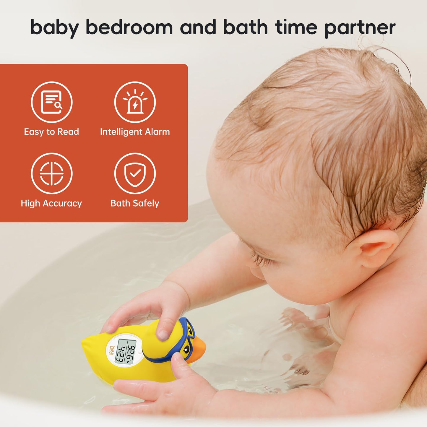 B&H Baby Bath Thermometer And Room Thermometer - Upgraded Sensor, The Infant Tub Water Temperature Thermometer Floating Toy Safe