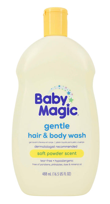 Baby Magic Gentle Hair & Body Wash, Calendula & Coconut Oil, Free from Tear & Parabens & Phthalates & Sulfates & Dyes, 16.5 Fl O