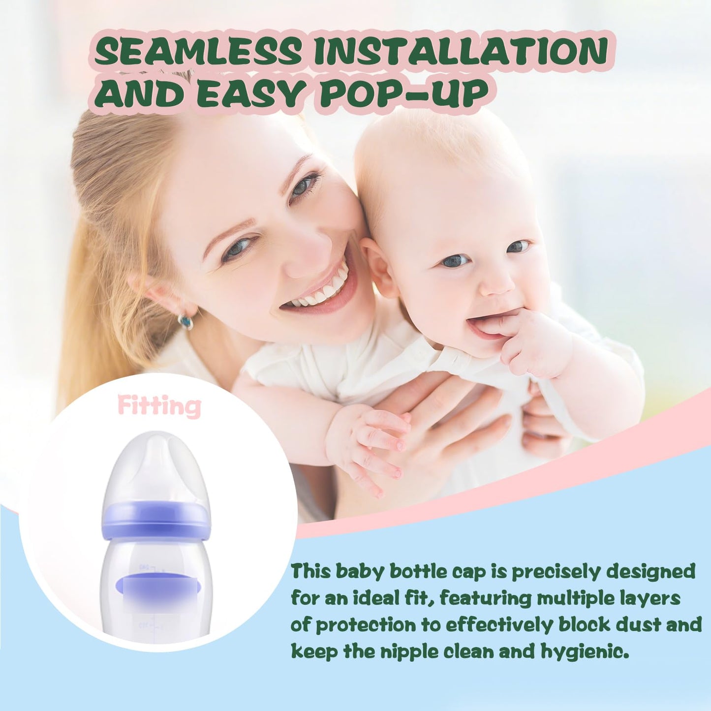 Dome Caps Compatible With Lansinoh Baby Bottle, Replacement Lids, Pack Of 4