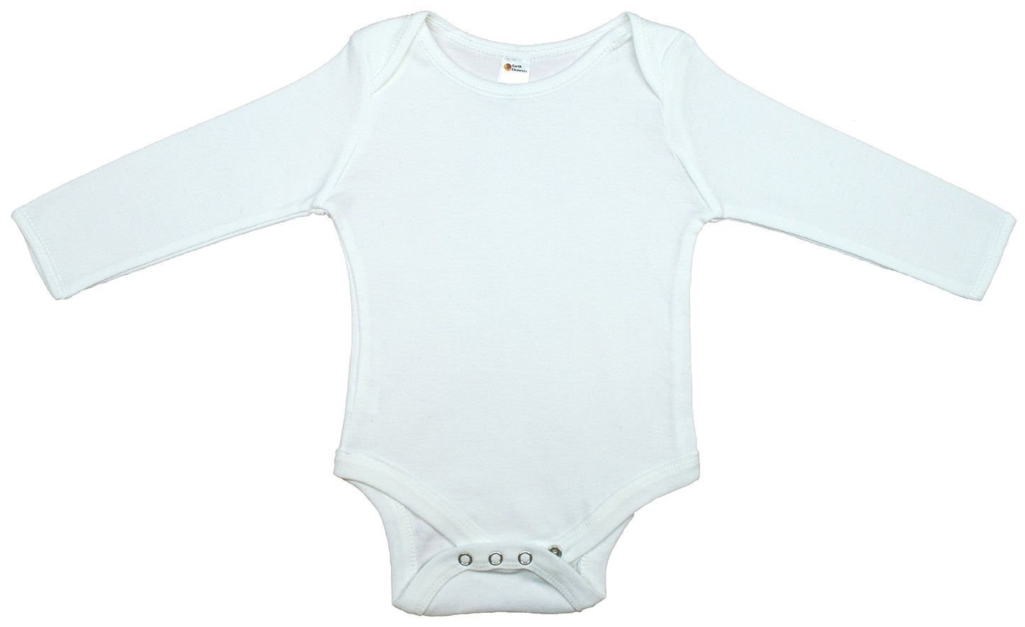 Earth Elements Baby Long Sleeve Bodysuit 0-3 Months White