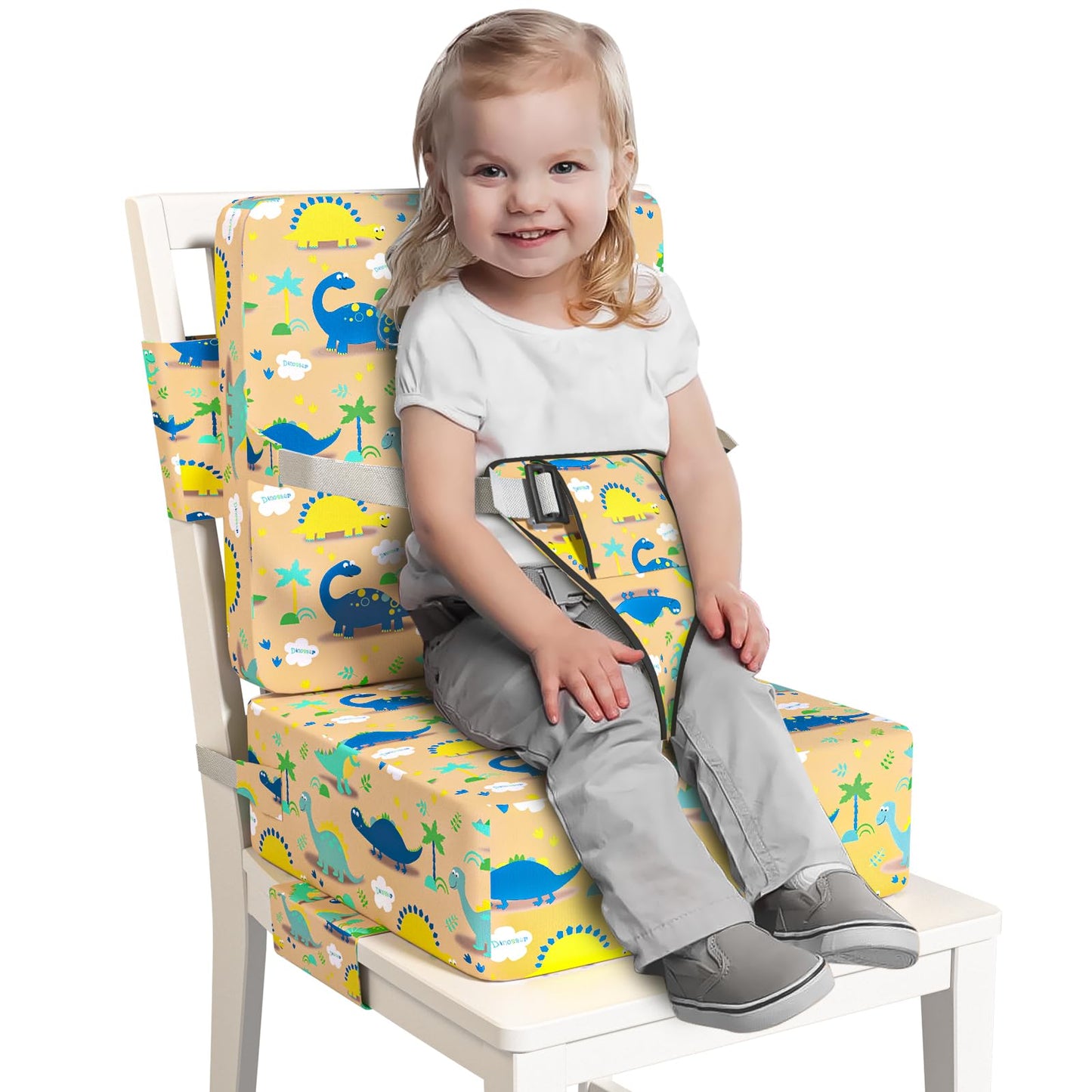 Booster Seat For Dining Table, Toddler Booster Seat For Dining Table With Safety Buckles, Anti-Scratch Easy Cleaning Kids Toddle