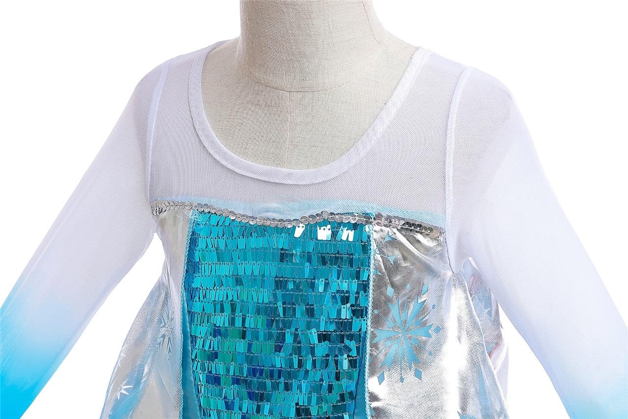 Dressy Daisy Girls' Ice Princess Dress Costume Birthday Halloween Christmas Fancy Party Dresses With Cape Size 8 Style B