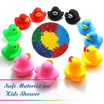 Novelty Place 12Pcs Assorted Rubber Duck Float Ducky Baby Bath Shower Toy - Colorful Mini Bath Duckies for Toddlers and Kids | B