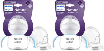 Philips Avent Natural Trainer Sippy Cup with Natural Response Nipple and Soft Spout, 5oz, 1pk, SCF263/01 (Pack of 2)