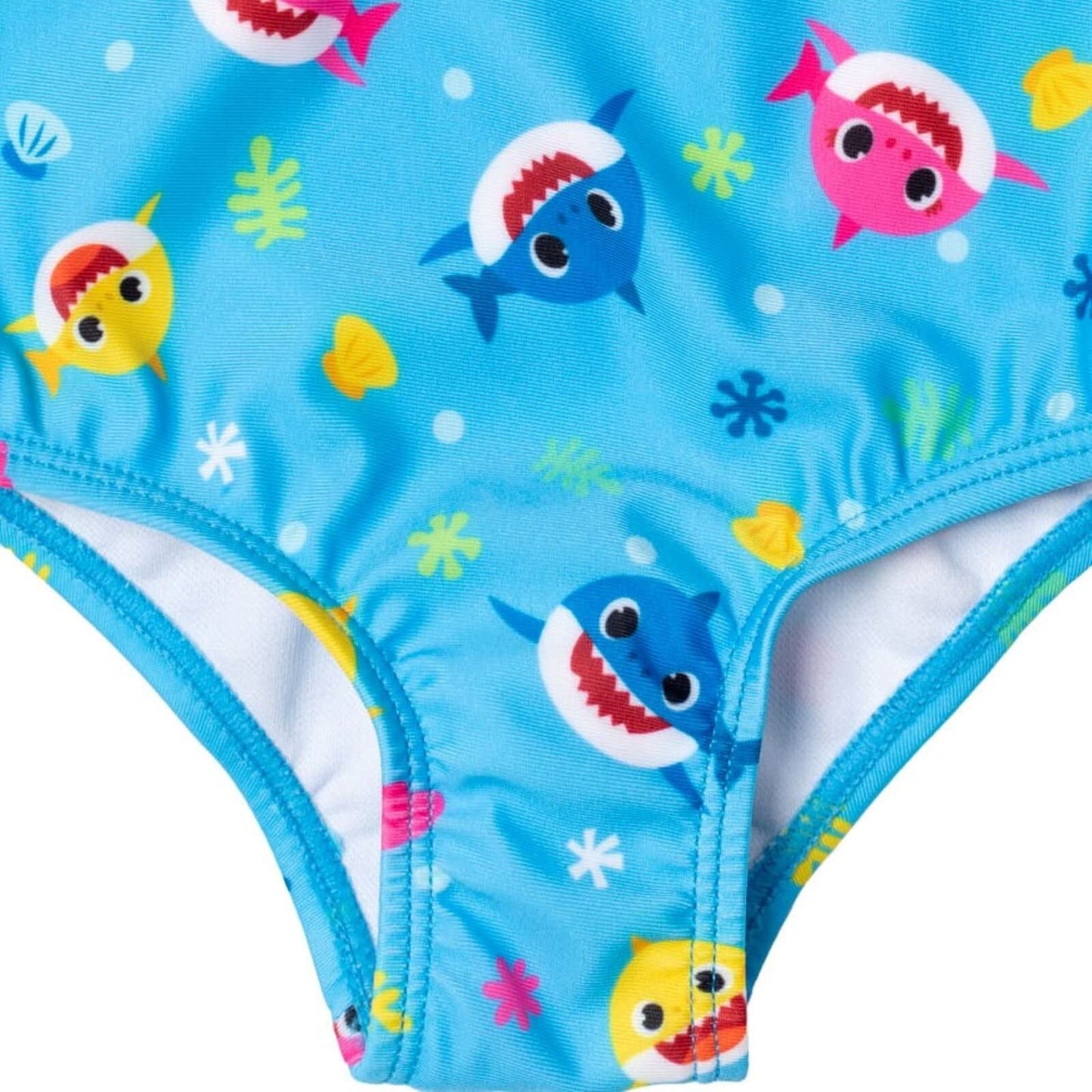 Baby Shark Toddler, Baby-Girls Swimwear Crossover One Piece Bathing Suit, 2T, Blue