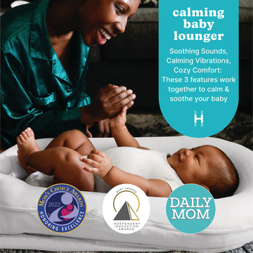 Homedics 3-In-1 Calming Baby Cushion, Soothing Comfort For Newborns & Infants, Snuggling Sensation, Sound And Vibration, Designe