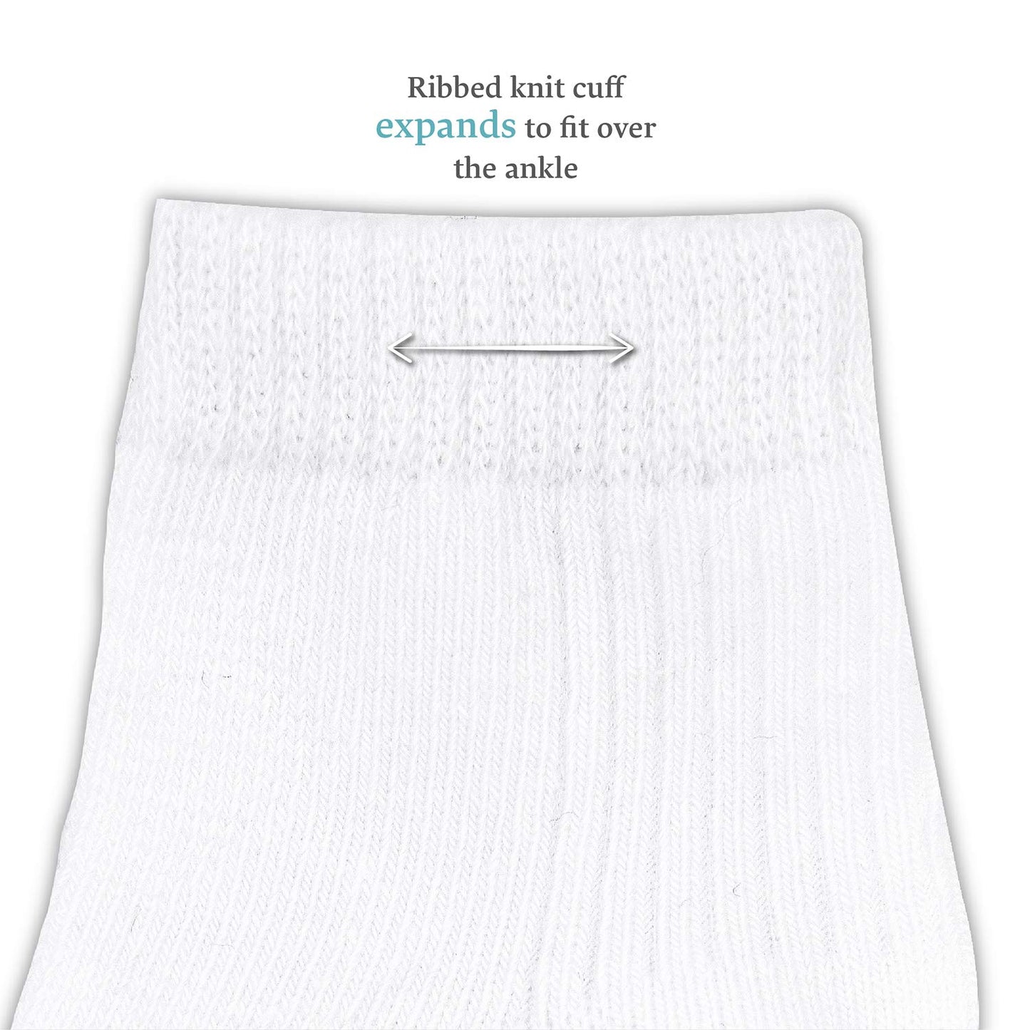 Fruit Of The Loom Baby 14-Pack Grow & Fit Flex Zones Cotton Stretch Socks - Unisex, Girls, Boys (2-4 Years, White)