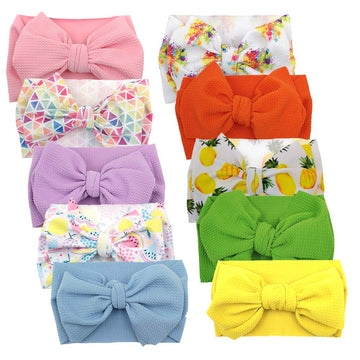 Kidocheese Big Bows Baby Girl Headbands With Bows Elastics Nylon Hairbands Oversized Head Wraps Large Hair Bow Hair Accessories