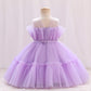 Flower Baby Girl Lace Dress Toddler Tulle Sleeveless Bow Princess Party Wedding Pageant Bridesmaid (Purple042.2-3 T)