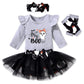 Aalizzwell 0-3 Months Baby Girls Halloween Outfit Infant 1St Halloween My Tulle Skirt Ghost Boo Clothes With Leg Warmers Clothin