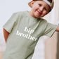Sanixjoo Big Brother Toddler Shirt Baby Boy Promoted To Big Bro Sibling Reveal Shirt Big Brother Gifts For Toddler Boy(Sage Gree