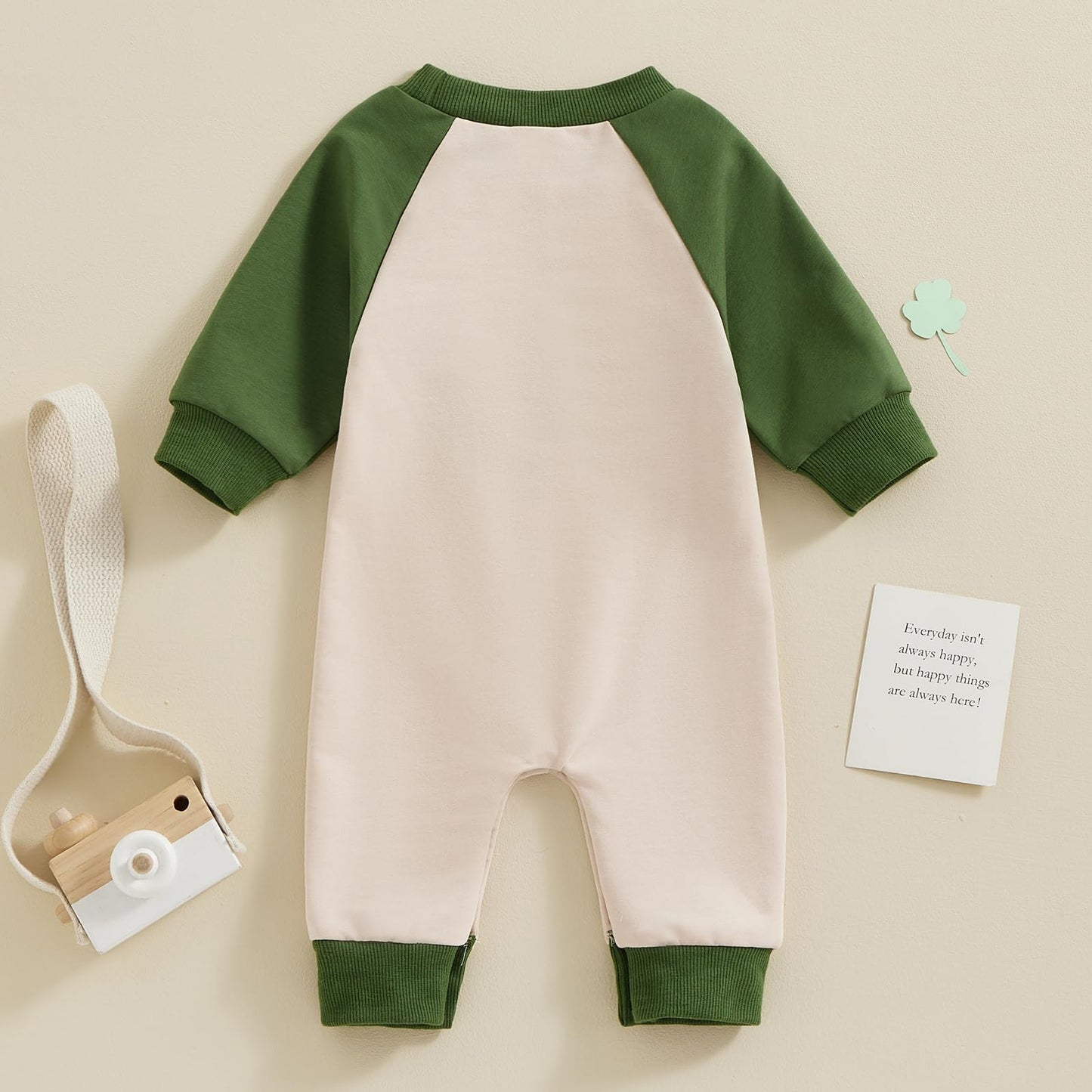 Fybitbo St Patricks Day Baby Boy Girl Outfits Lucky Shamrock Embroidery Jumpsuit Romper Pattys Day Newborn Onesie Clothes (Green