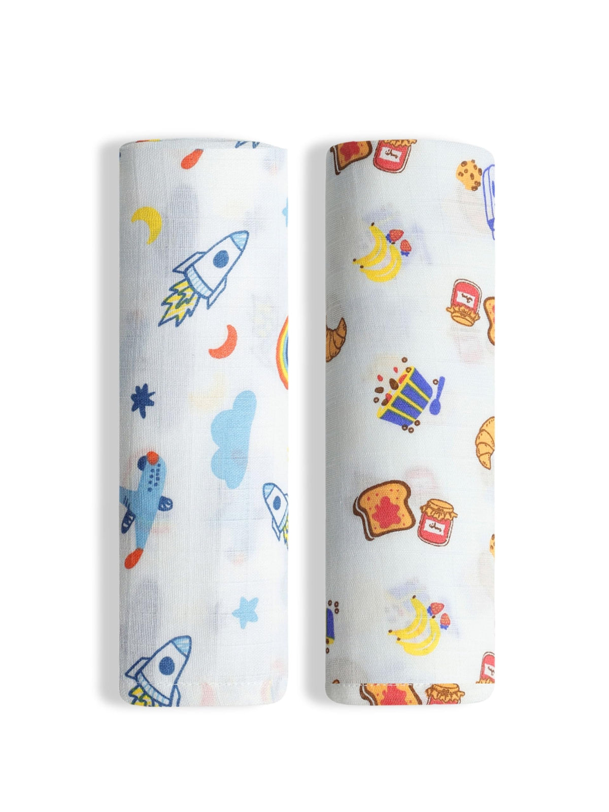 ORANGE SUGAR Swaddle for New Born Baby | Set of 2 | 100% Soft Cotton, Muslin Cloth for New Born Baby, Baby Swaddle Wrap  Starry
