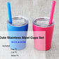 Colorful Popo Small Cute Kids Cups 2 Pack, Stainless Steel Kid Tumbler With Lid And Straw, Double Wall Vacuum Insulated Toddler