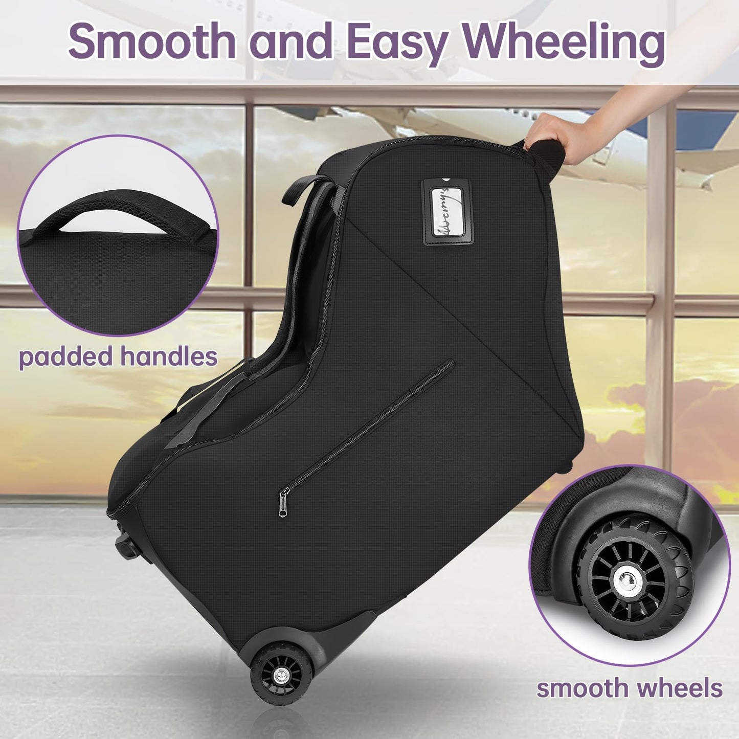 Yorepek Carseat Bags For Air Travel With Wheels Fit For Doona Car Seat Without Base, Fit For Nuna Pipa Car Seat And Base, Infant