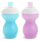 Munchkin Click Lock Bite Proof Sippy Cup, 9 Ounce, 2 Pack, Blue/Purple