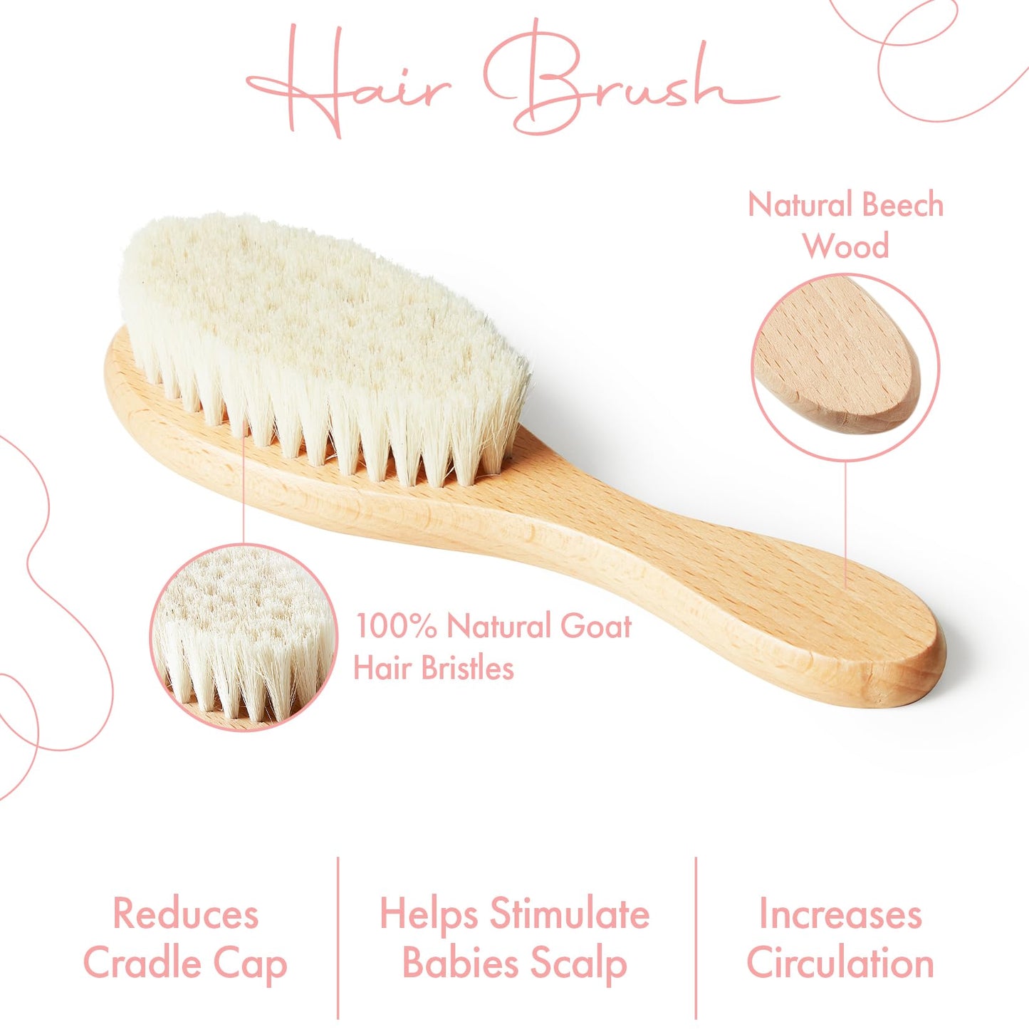 Myzi Baby Hair Brush Set - Soft Baby Brush Set For Newborns, Baby Comb And Brush Set Girl And Boy, Toddler Hair Brush And Toddle