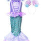 Jerrisapparel Girls Princess Mermaid Costume Cosplay Party Dress (3T, Purple With Headband)