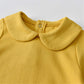 Auro Mesa Newborn Baby Infant Unisex Cotton Long-Sleeve Solid Peter Pan Collar Jumper Bodysuits Outfits