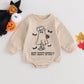 Focusnorm Halloween Newborn Baby Girl Outfit Toddler Ghost Pumpkin Sweatshirt Romper Long Sleeve Onesie Infant Fall Clothes (Apr