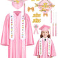Wikitot Kindergarten Graduation Cap And Gown - Pink Preschool Graduation Cap And Gown With 2025 & 2026 Tassels, Preschool Gradua