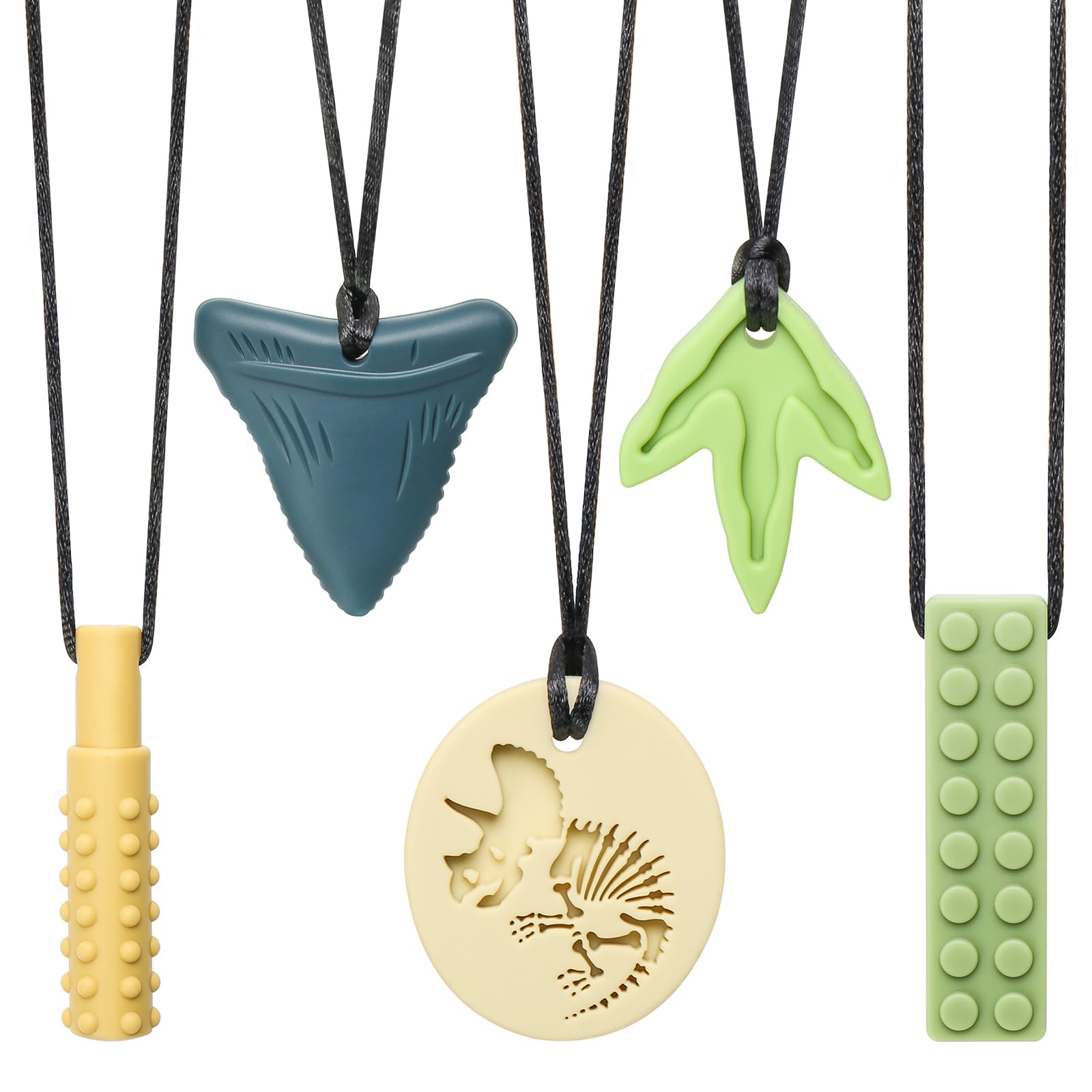 MISSLILI Sensory Chew Necklaces for Aggressive Chewers - Silicone Chewelry for Autism, ADHD, Oral Motor Therapy & Baby Teething 