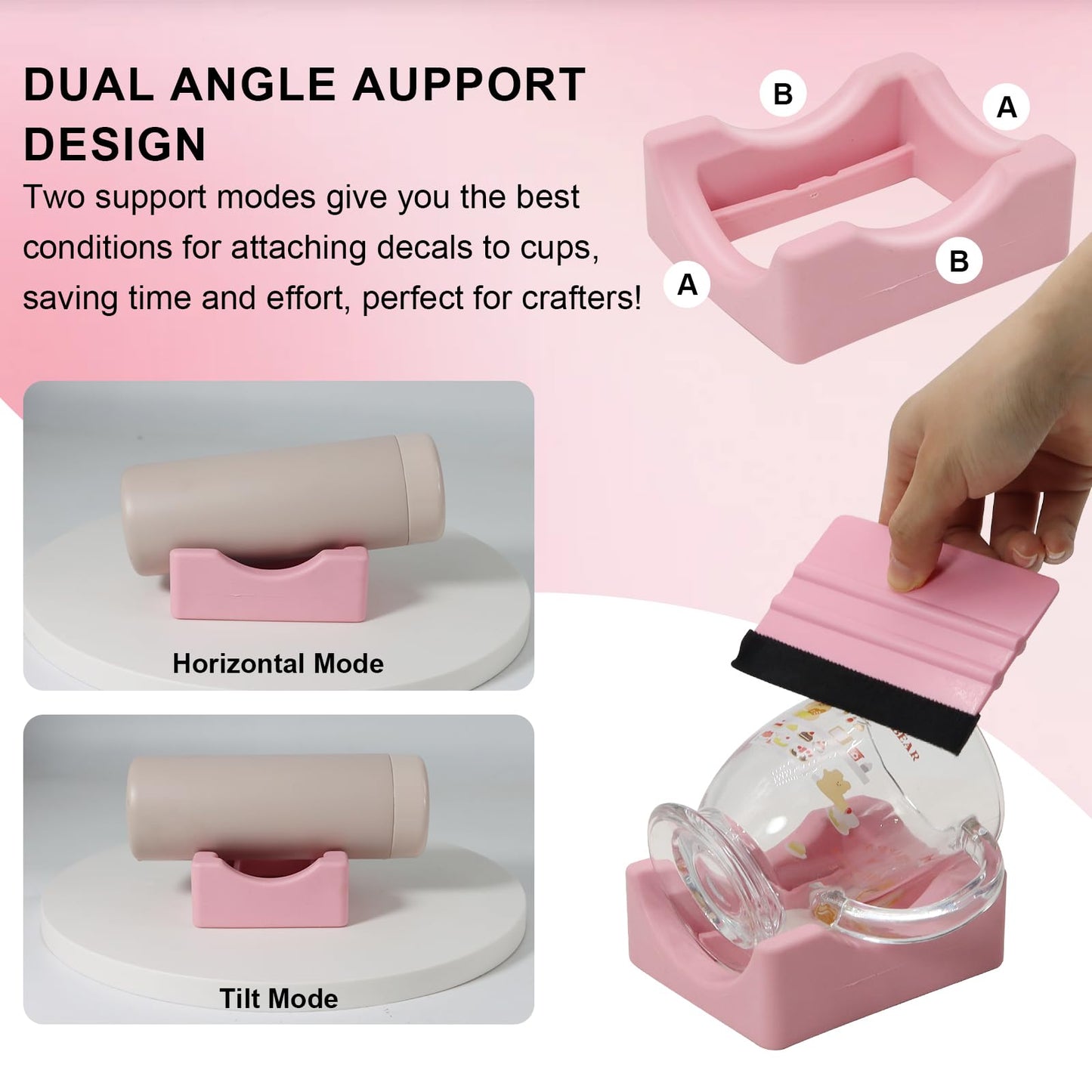Silicone Cup Cradle Silicone Cup Cradle With Built-In Slot Anti-Skidding Tumbler Stand Cup Holder For Tumblers With Felt Squeege