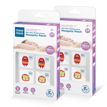 Mee Mee 100% Natural Mosquito Repellent Patches For Babies & Kids | Pack Of 2 (24 Pcs) | BabySafe, NonToxic & Waterproof | 16 