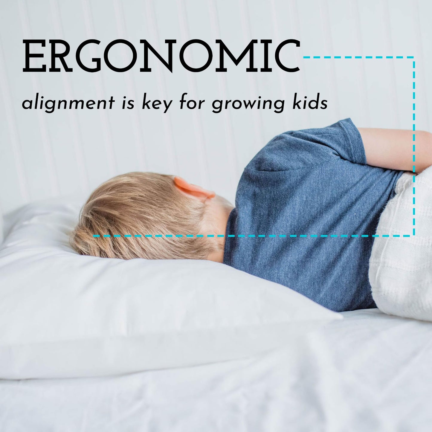 Toddler Pillow With Pillowcase 13X18, Kids Pillow For Sleeping, Toddler Pillow 2 Year Old, Better Neck Support Ergonomic Pillow