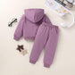 Happy Town Toddler Fall Outfits For Girl Boy Long Sleeve Hoodie Top And Long Sweatpants Set Toddler Sweatsuit (Solid Color-Fragr
