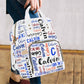 Personalized Diaper Backpack, Custom Logo White Blue Diaper Bag Baby Nappy Bag Fashion Shoulder Bag Casual Daypack Bag For Men W