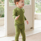 Vaenait Baby Kids Long Sleeve Sleepwear Pajamas 2Pcs Set Modal Olive M