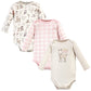 Hudson Baby Unisex Bodysuits Cotton Long-Sleeve Enchanted Forest, 3-6 Months, Enchanted Forest 3-Pack, 3-6 Months Us