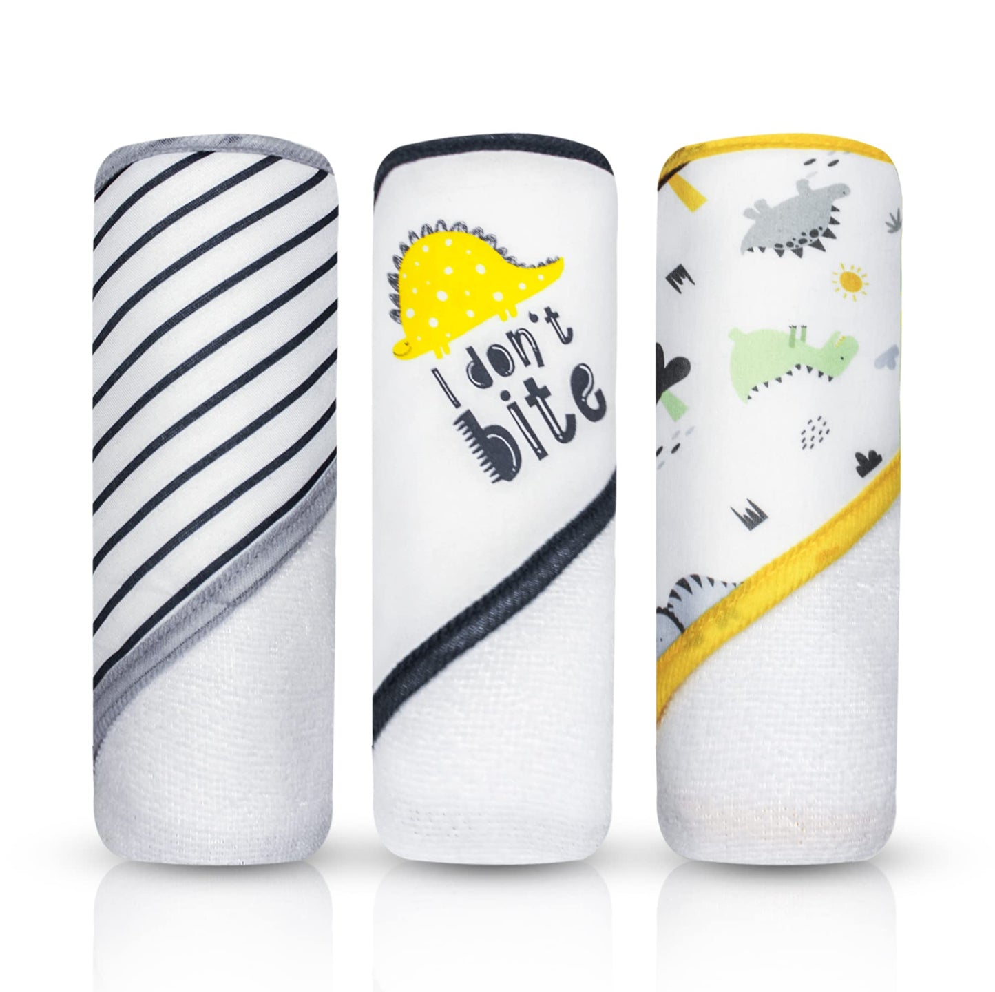 MODERN BABY 3 Pack Hooded Baby Bath Towel Set for Newborns Infants & Toddlers, Boys & Girls Baby Hooded Towels