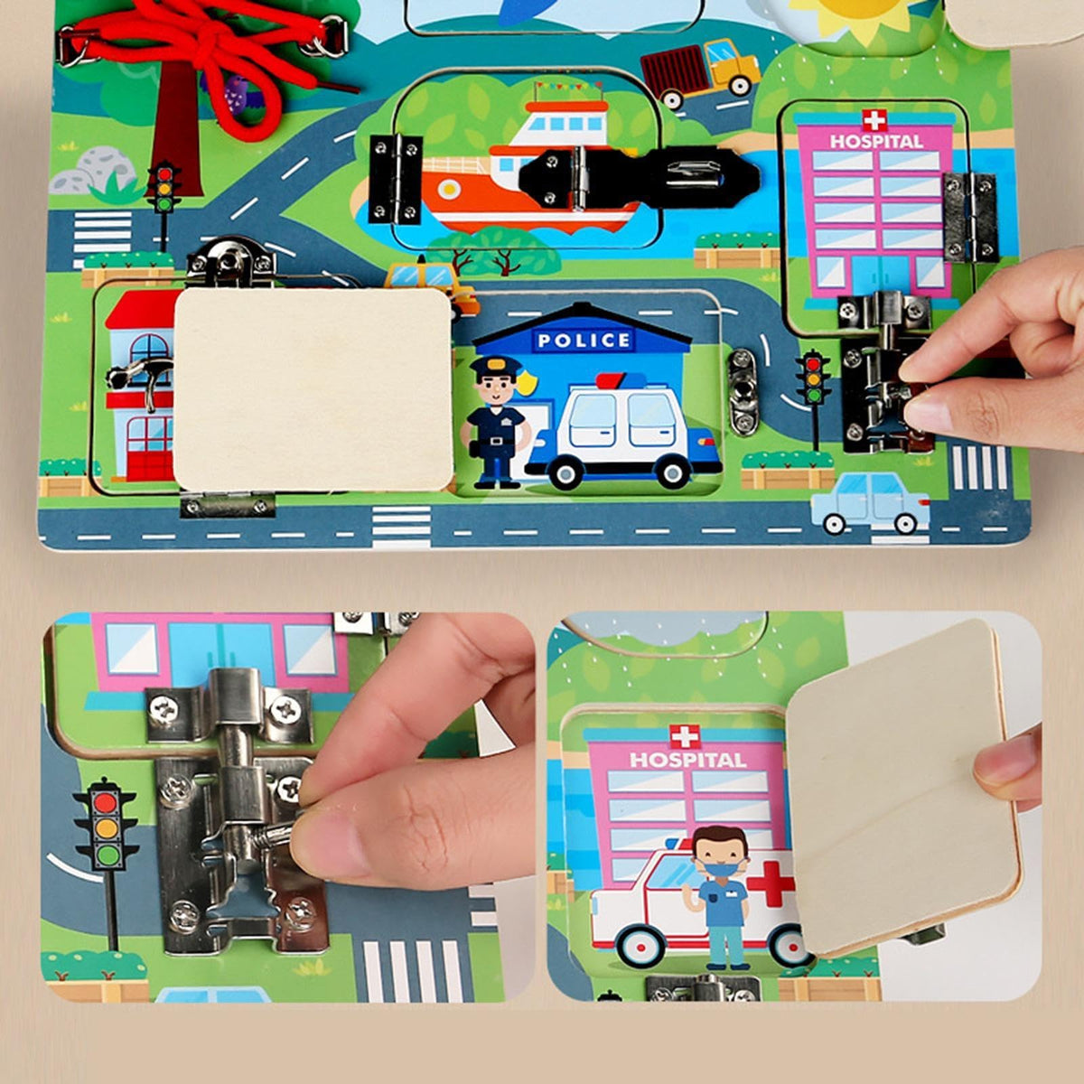 ATORSE Wood Busy Board Sensory Activity Board for Boys Girls Children Birthday Gift|Baby | Toys for Baby | Developmental Baby To