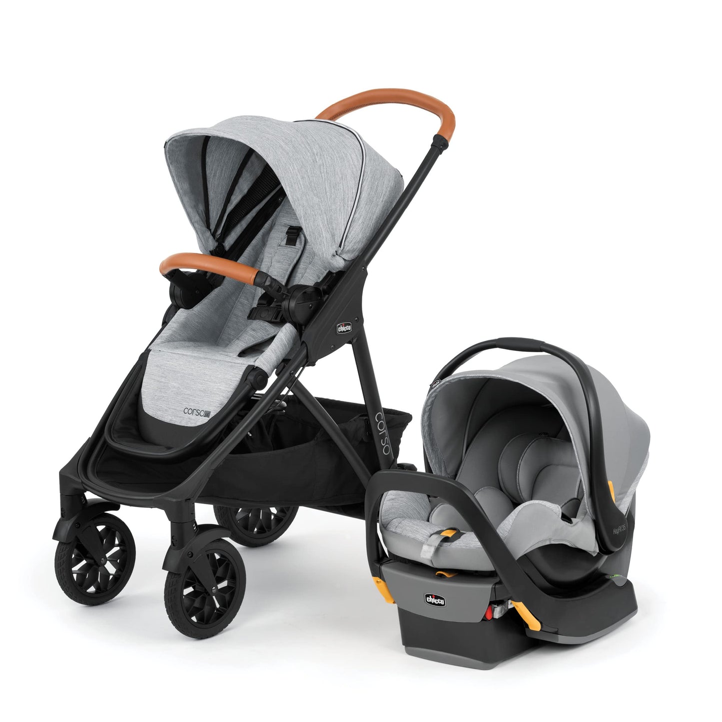 Chicco Modular Travel System - Corso Le Stroller, Keyfit 35 Infant Car Seat And Base - Stroller And Car Seat Combo In Veranda/Gr
