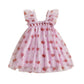 Toddler Baby Girl Dress Valentines Day Heart Bow Sleeveless Layered Tulle Tutu Dresses Princess Holiday Party Dress (D Pink Hear
