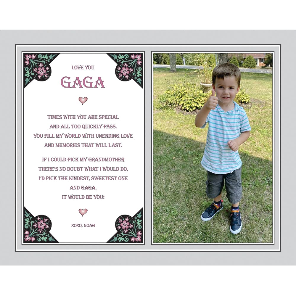 Sweet Gift For Gaga From Grandchild For Grandparents Day, Christmas Or Birthday, Personalized 8X10 Inch Custom Print