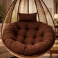 Extra Thick Hanging Egg Chair Cushion | Replacement Cushion for Swing Chair | Soft Tufted Indoor Outdoor Cushion | Brown