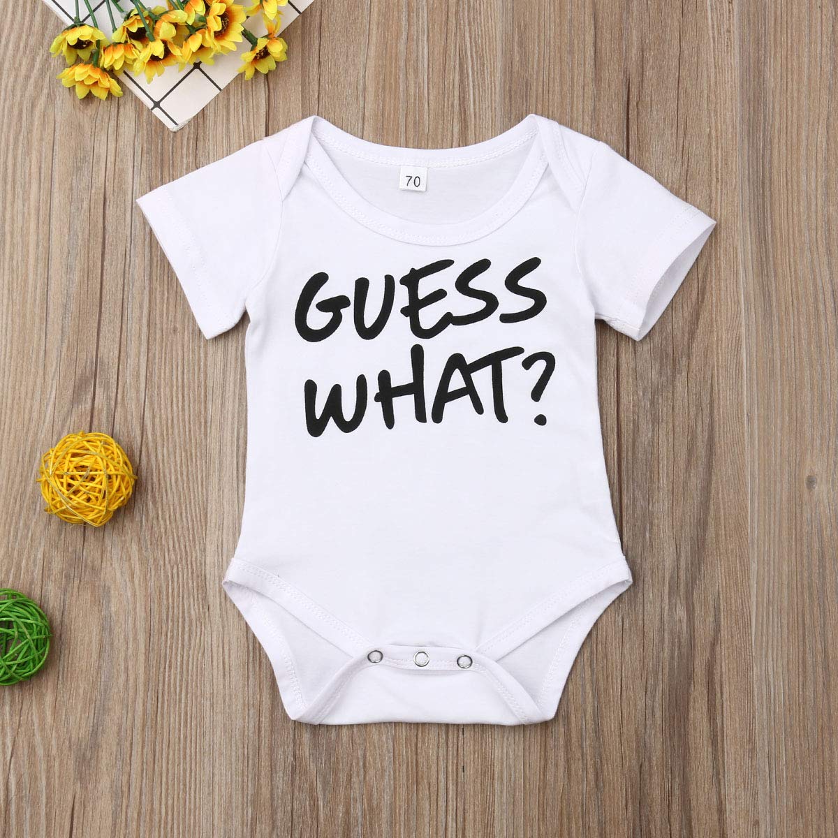 Newborn Baby Got My Mind On My Mommy Paws Funny Bodysuits Rompers Outfits Grey White 0-18M (Z-Z Guess What, 3-6M)