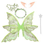 Fairy Wings For Adults Dress Up Sparkling Sheer Butterfly Halloween Costume Angel Wings For Women Girls,Green
