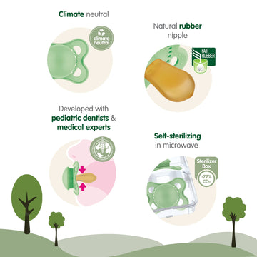 Mam Original Latex Pacifiers, Binky Pacifier For 0-6 Months, Natural Rubber Nipple, Made From Sustainable Bio-Renewable Material