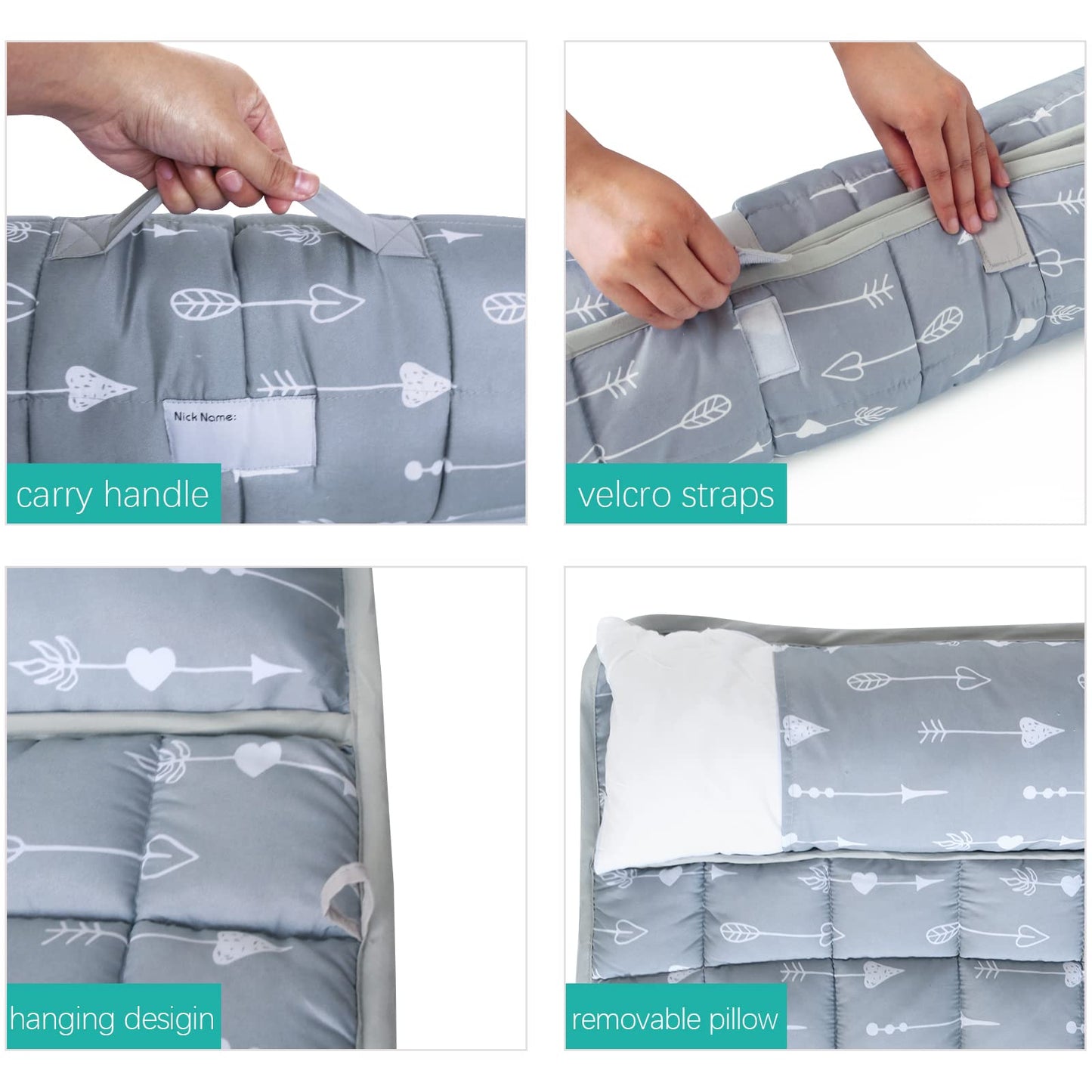 Nap Mat With Removeble Pillow And Fleece Blanket For Regalo My Cot/Joovy Travel Cot, Super Soft & Skin Friendly, Perfect Kids Sl