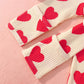 Gliglittr Newborn Infant Baby Girls Valentine'S Day Romper Long Sleeve Bodysuit Cute Heart Print Ribbed Onesie Jumpsuit(Beige,6-