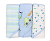 Spasilk Soft Terry Hooded Towel Set, Blue Plane, 3-Count