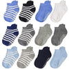 Hycles Toddler Socks With Grip Non-Skid 12 Pairs Baby Kids Sticky Slipper Cotton Crew Socks 1-3T Children/Boy/Girl