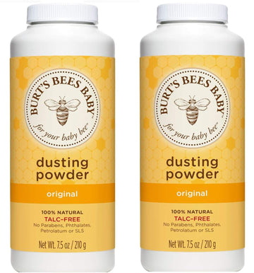 Burt'S Bees Baby Bee Dusting Powder Bottle, 7.5-Ounce Bottles (Pack Of 2)