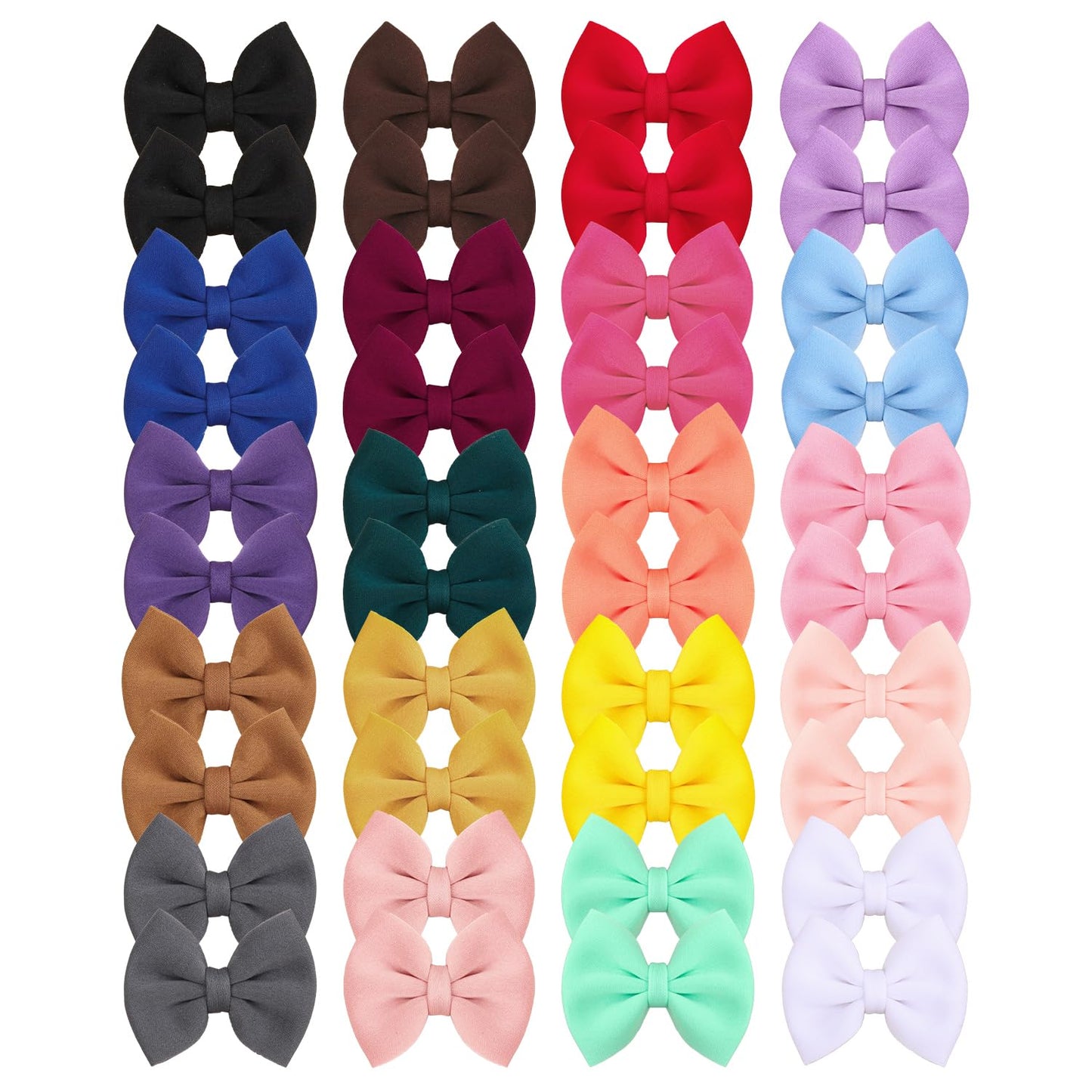 Puff Fabric Hair Bows With Alligator Clips, 40 Pieces (20 Pairs) For Baby Girlstoddlers Kids Children Adults