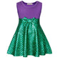 HenzWorld Little Girls Dresses Mermaid Dress up Costume Princess Birthday Party Cosplay Outfits Bowknot Green Fish Scale Mini Sk